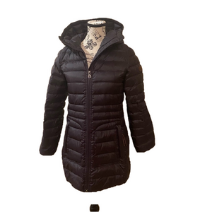 Women’s AIGLE Size 4 Goose Down and Feathers Winter Jacket with Hood Dark Purple